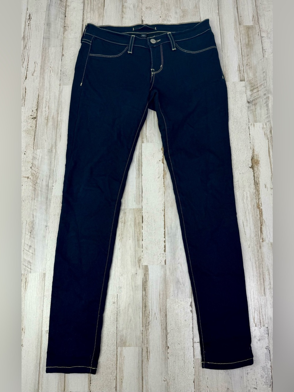 Flying Monkey Skinny Jeans Womens 30x29 Dark Blue Medium Wash Low Rise